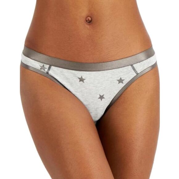 NWT JENNI MACY’S Gray Pink Ribbed Star Print Thong Panty Size XXXL Lot Of 2 - Picture 1 of 6